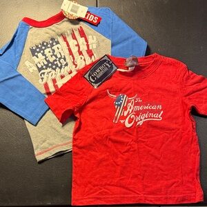 NWT Americana Kids' Short Sleeve Tee Set - Red & Gray/Blue